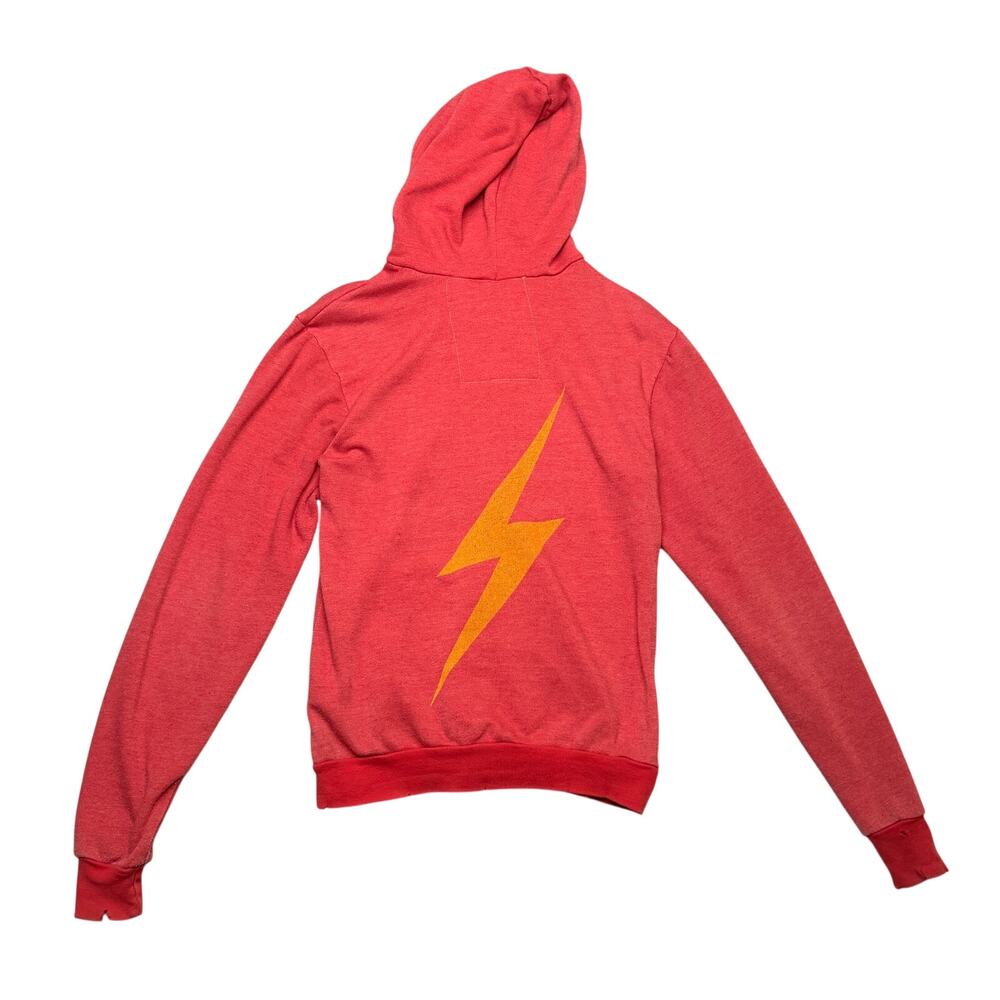 Aviator Nation Bolt Full Zip Hoodie Women's Small Retro Loungewear Red